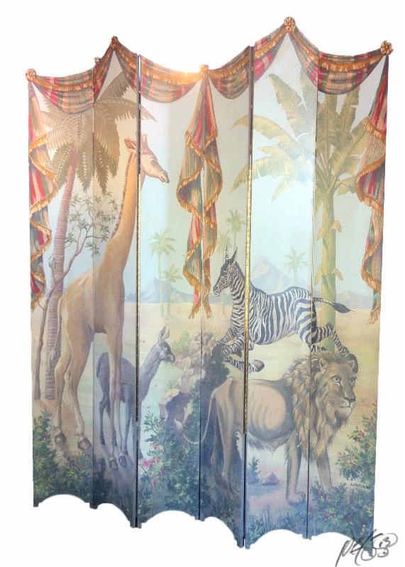 Hand-Painted Animal Scene on Wood Panels by Joel Haynes